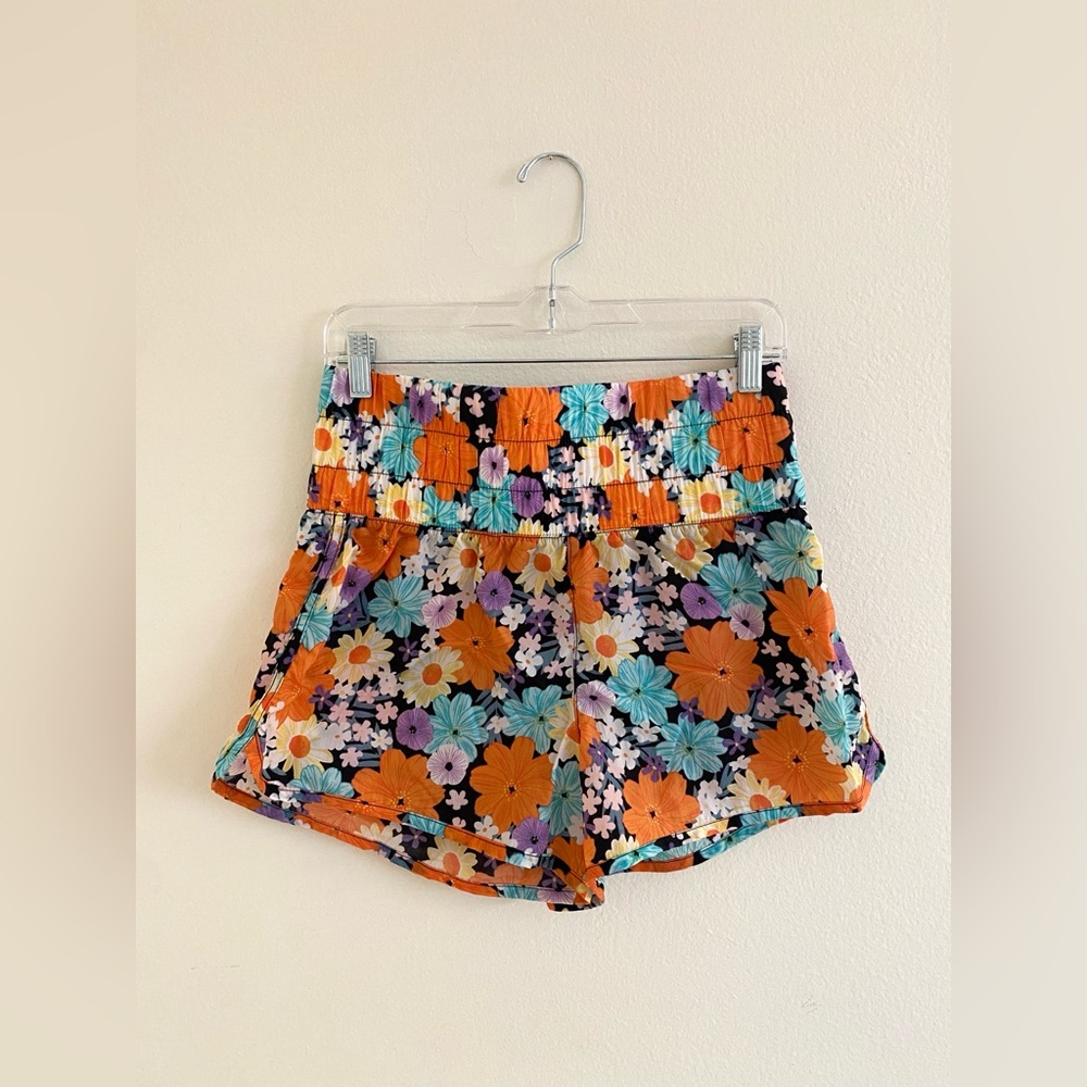 High Waisted Floral Athletic Shorts